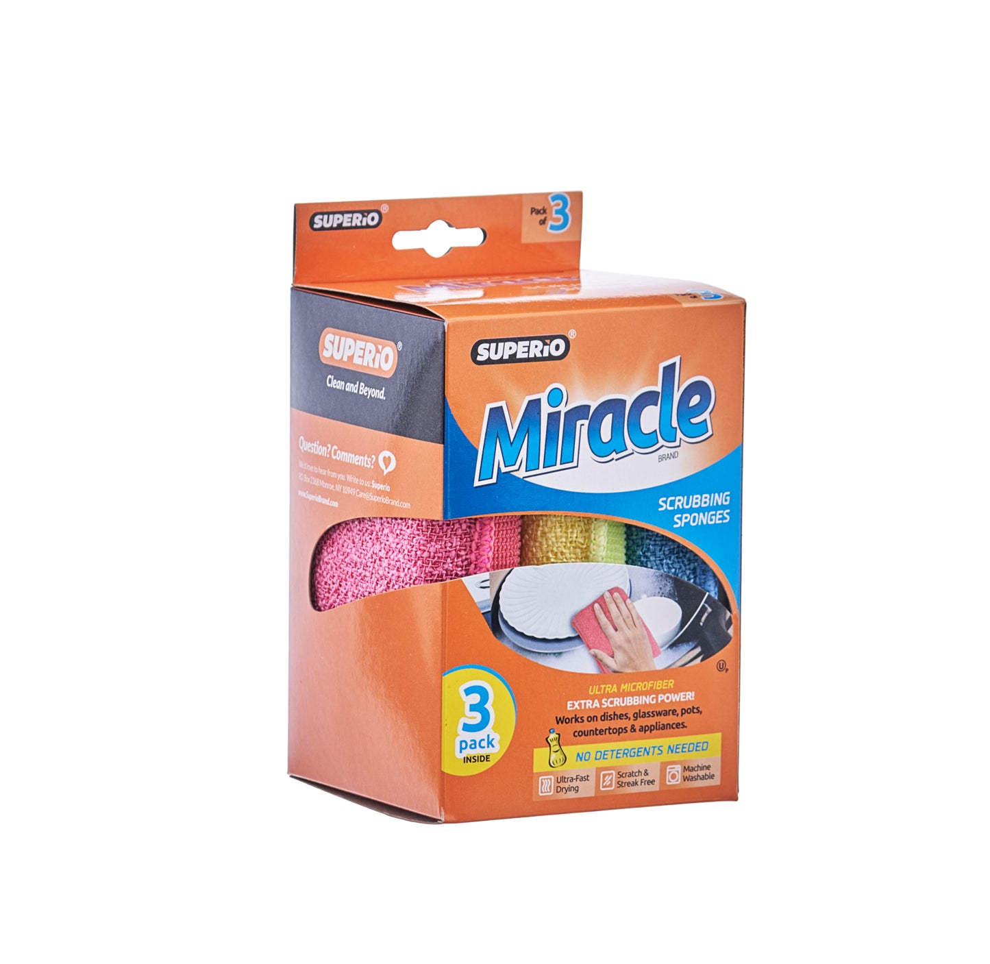 Miracle Ultra Micro Fiber Scrubbing Sponge 3 Pack