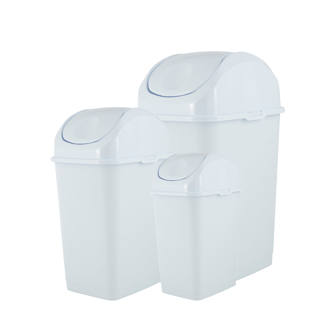 Swing Top Trash Can - White (3 Pack) 5 Qt, 10 Qt, 18 Qt