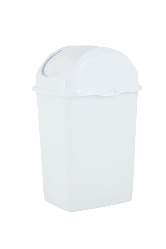 Swing Top Trash Can, 37 Qt - White