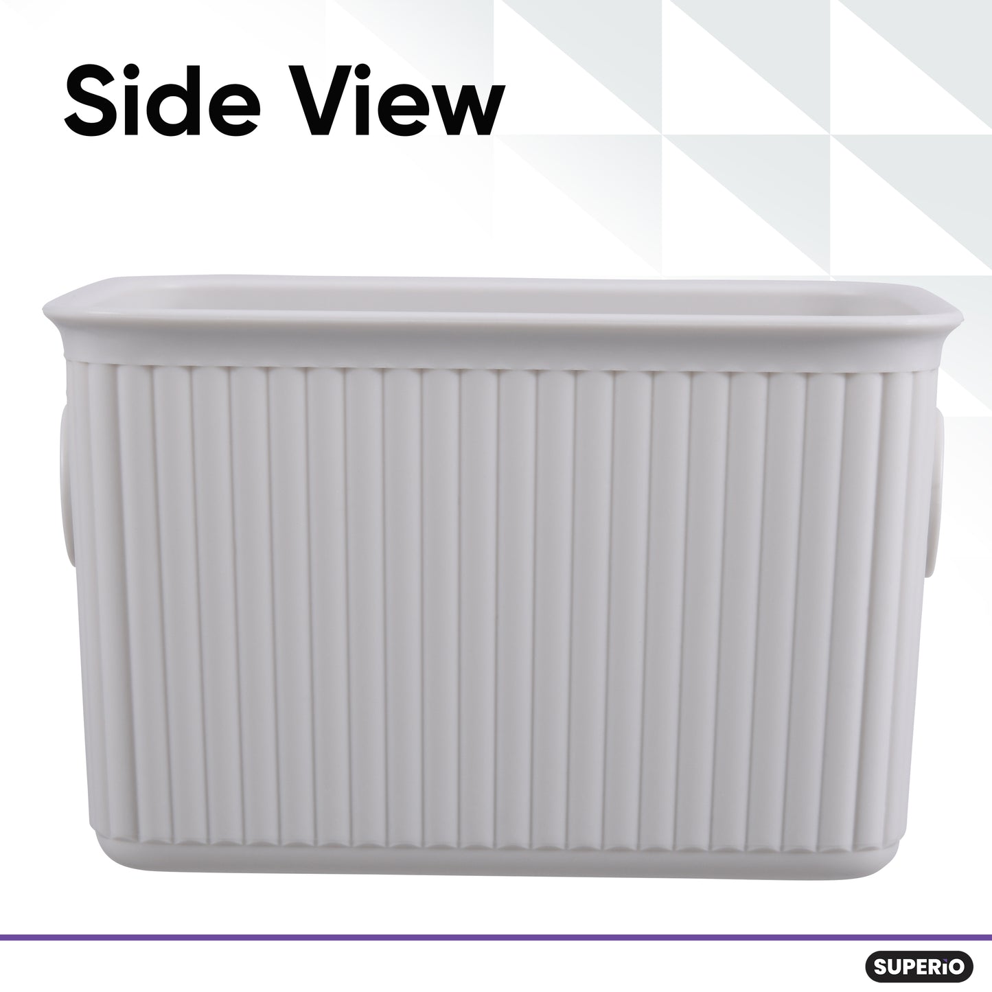 1.5 Liter Ribbed Storage Bin White Smoke