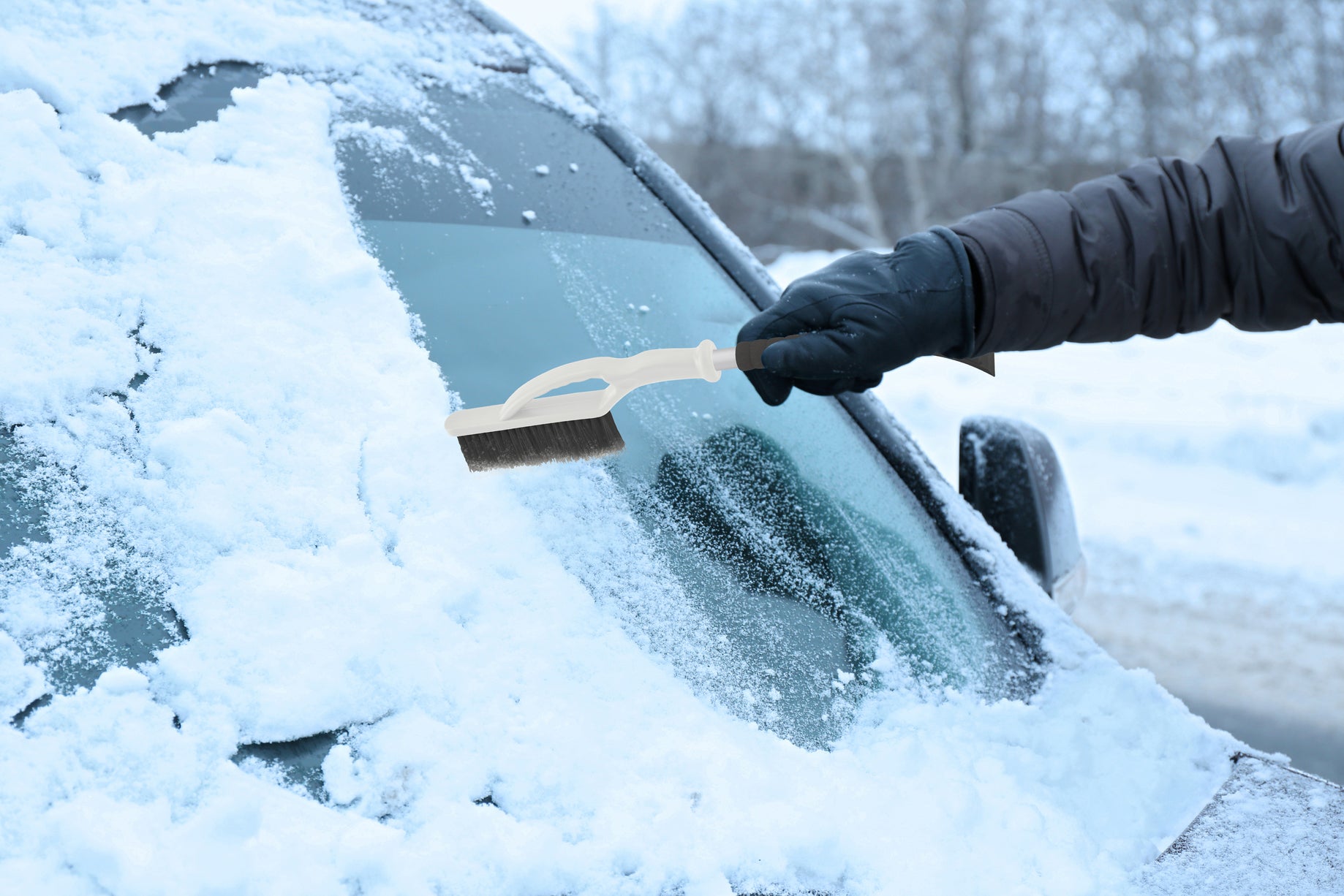 4-in-1 Extendable Snow Shovel Ice Scraper Car Windshield Remove