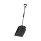 14" Wide Black Scooper Snow Shovel with Metal Handle and Comfort Grip.