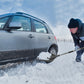 14" Wide Black Scooper Snow Shovel with Metal Handle and Comfort Grip.