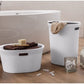 35 Liter Ribbed Laundry Basket White Smoke