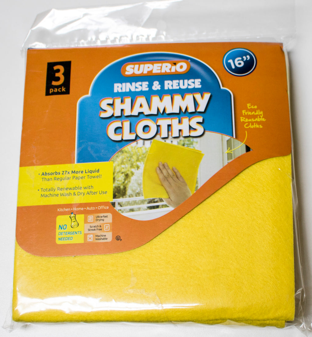 Shammy Cloth, 3-Pack (Yellow)