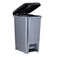 Slim Pedal Trash Can, 16 Qt - Grey/Black