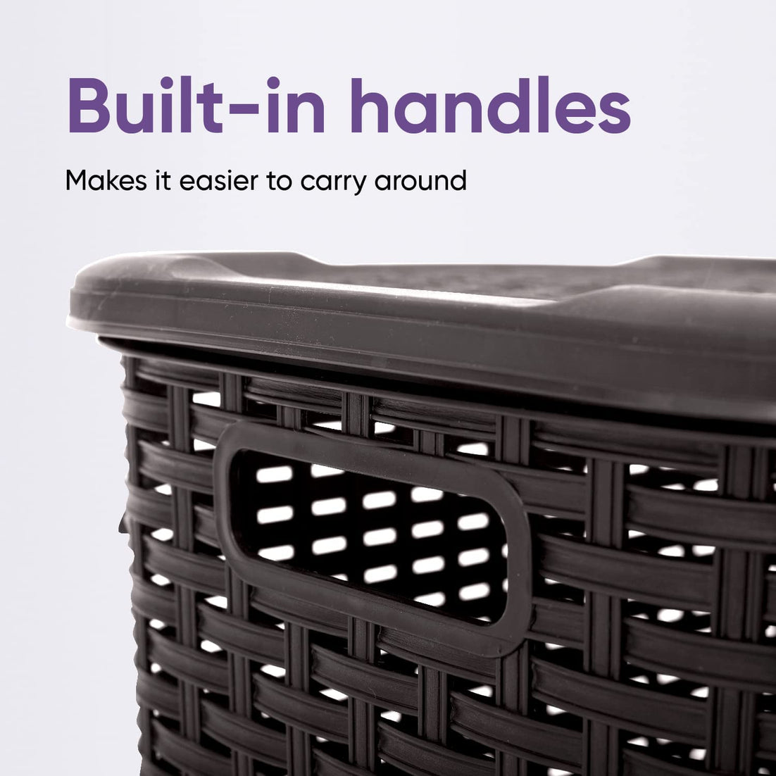 Wicker Style Laundry Hamper, 60 Liter - Root Beer Brown