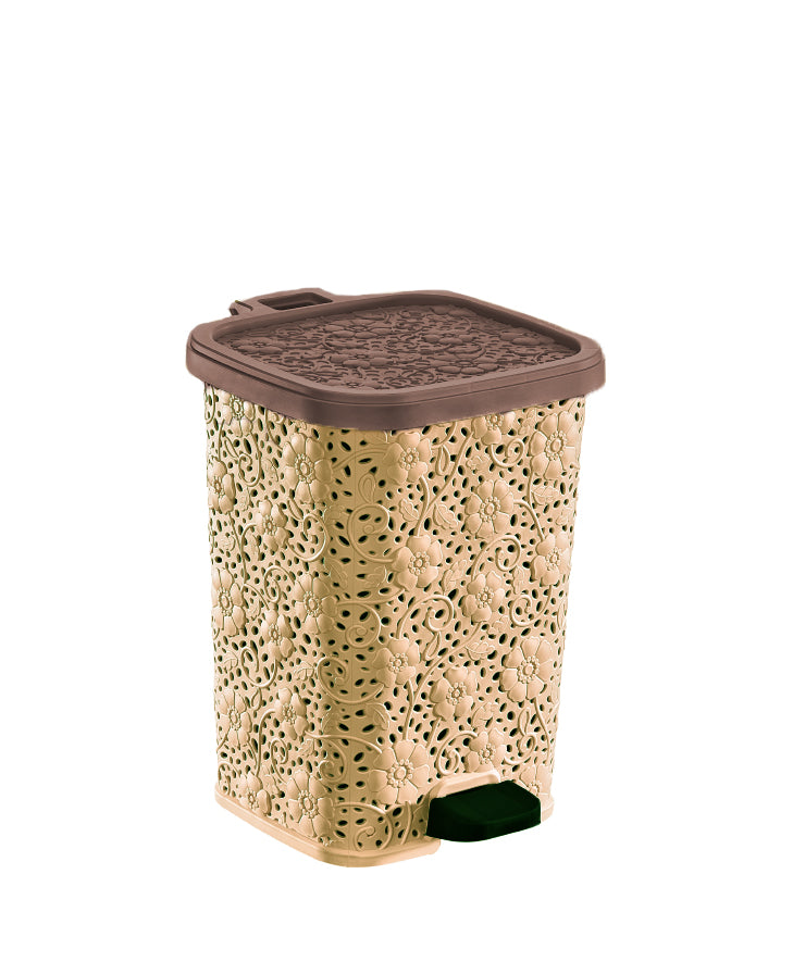 Step-On Trash Can, Lace Design, 6 Qt.