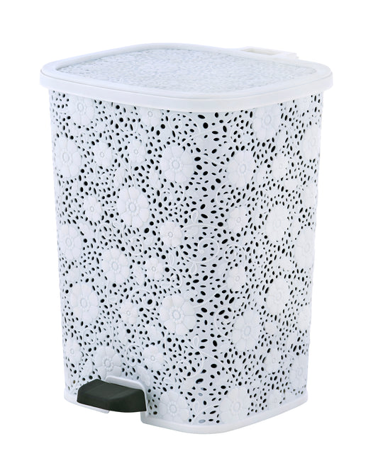 Step-On Dust Trash Can, Lace Design, 27 Qt.