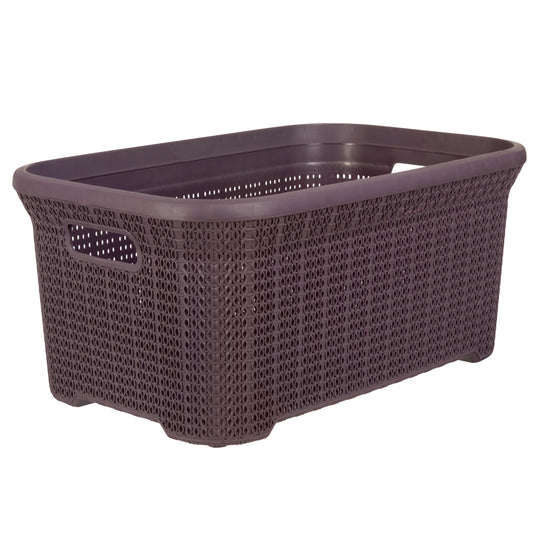 40-liter Knit Style Laundry Basket with Cutout Handles.