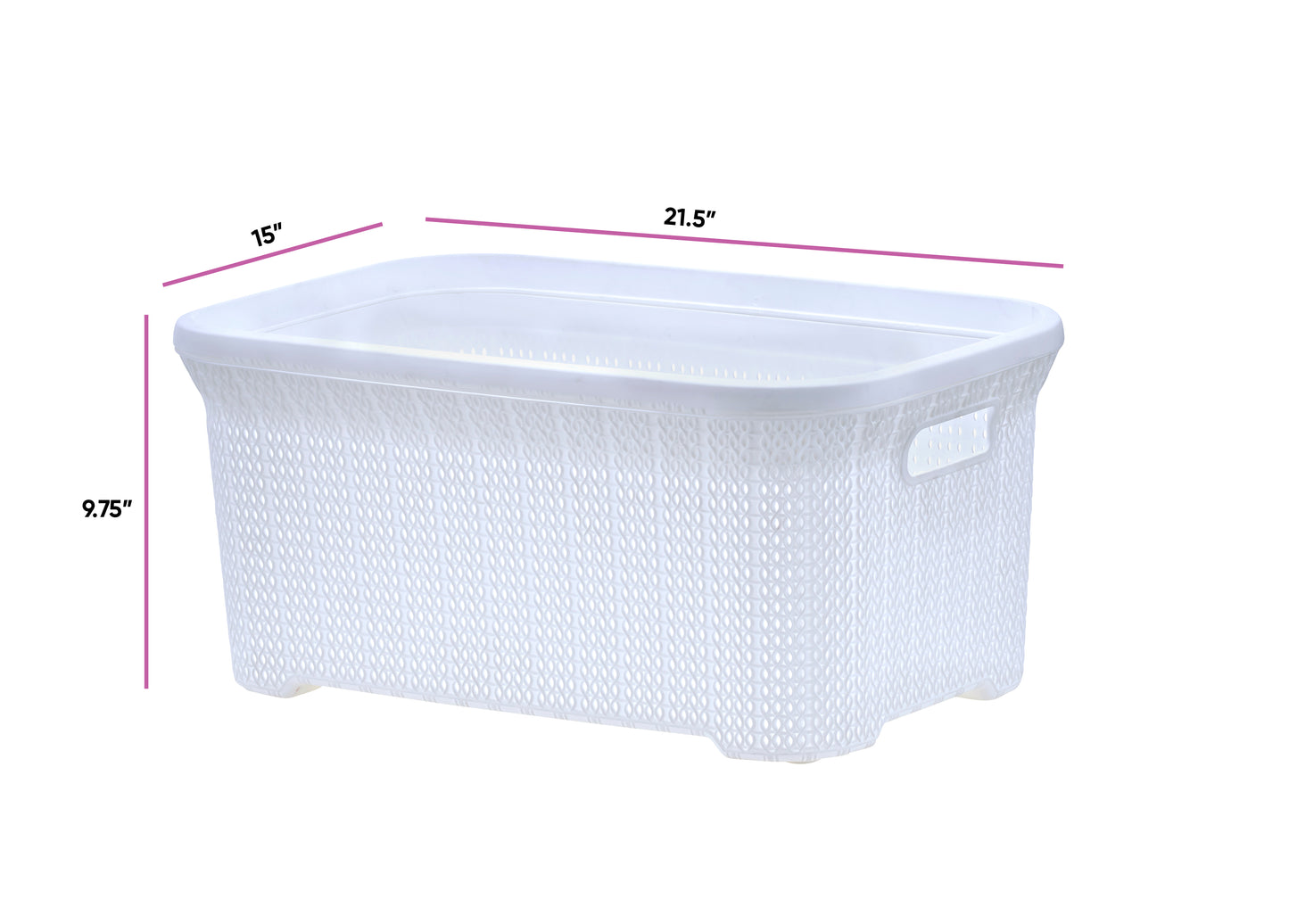 40-liter Knit Style Laundry Basket with Cutout Handles.