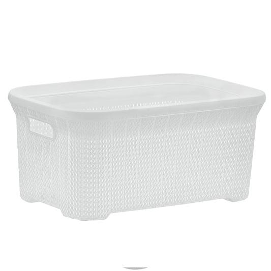 40-liter Knit Style Laundry Basket with Cutout Handles.