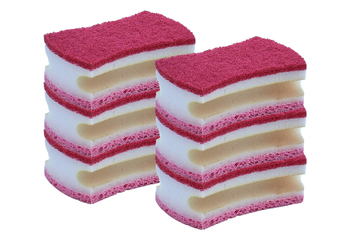 Scrub Sponge with Comfortable Grip, Red