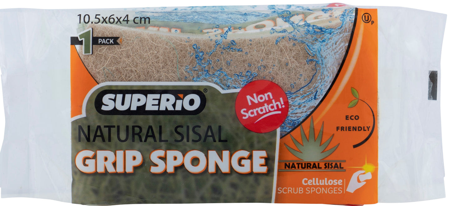 Natural Sisal Cellulose scrub sponge with Grip