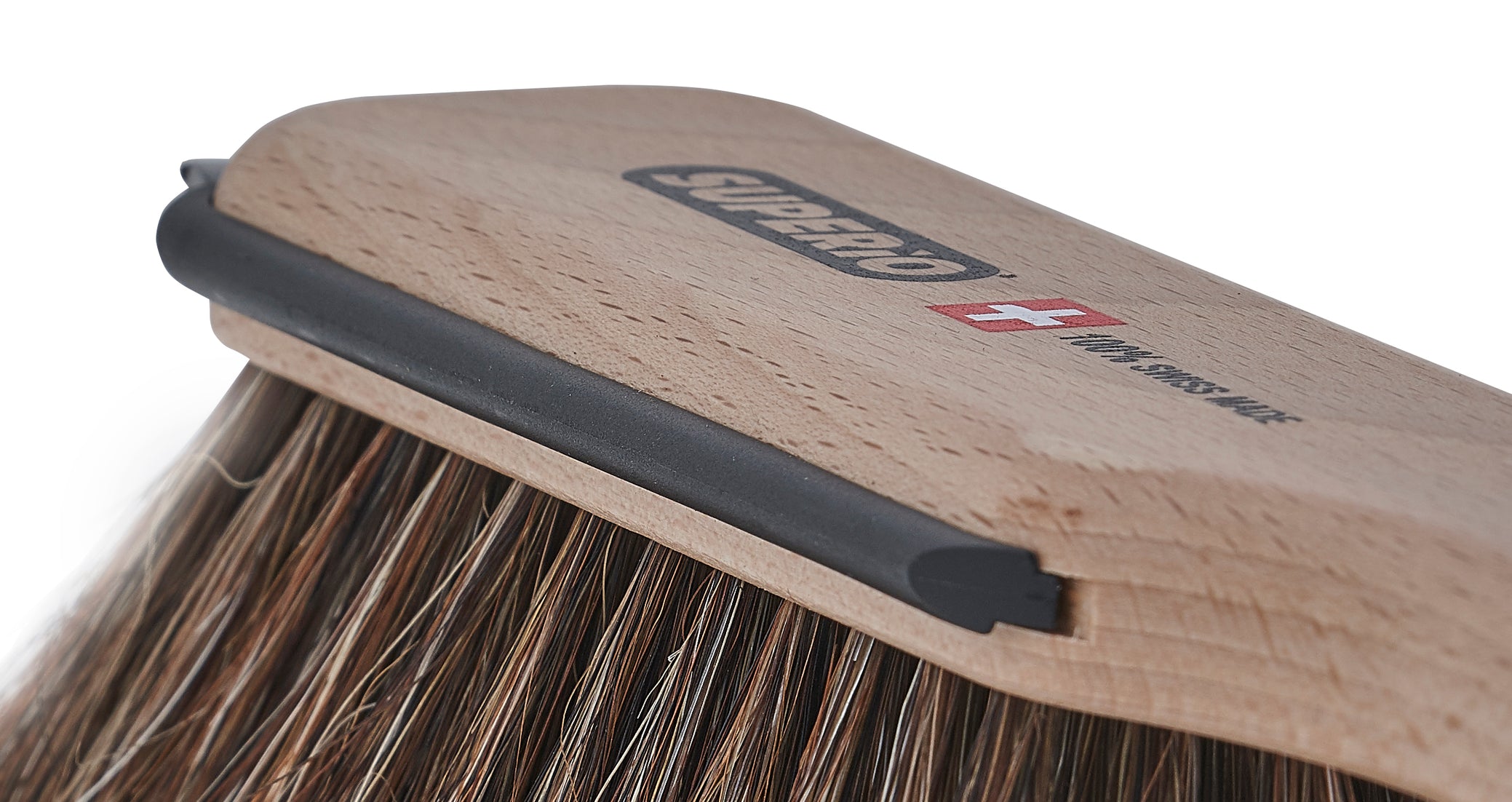Dustpan and Brush Set- Hand Broom with Swiss Natural Horsehair Bristles