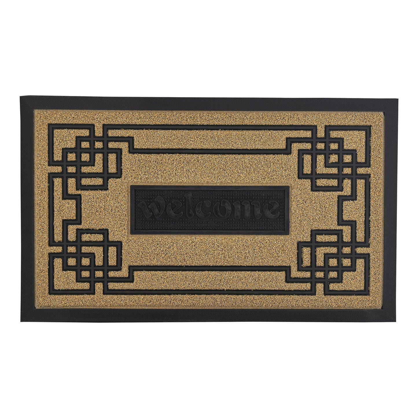 Greek Key Coir Welcome Doormat