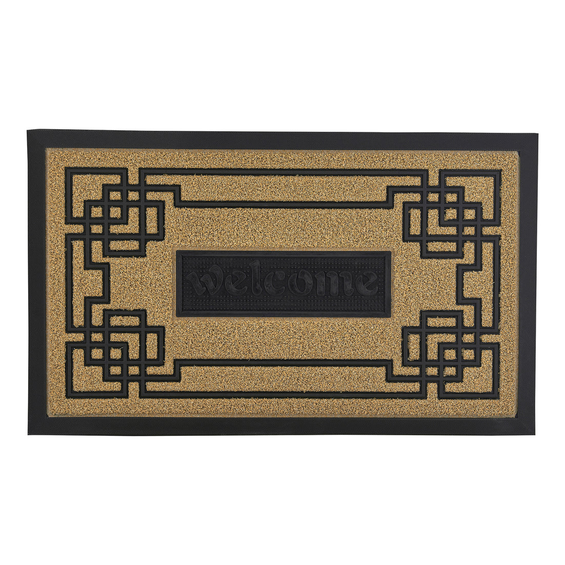 Greek Key Coir Welcome Doormat