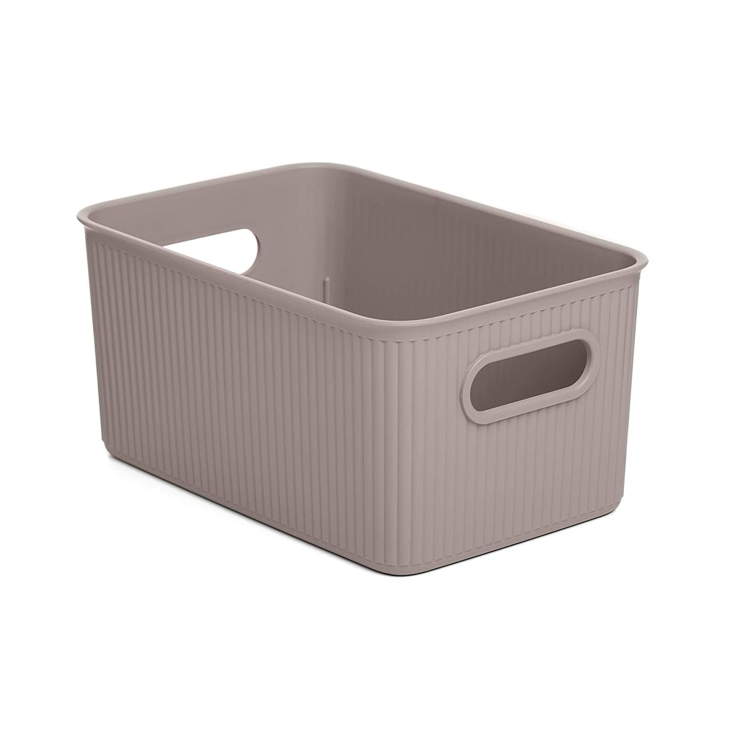 5 Liter Ribbed Storage Bin Taupe