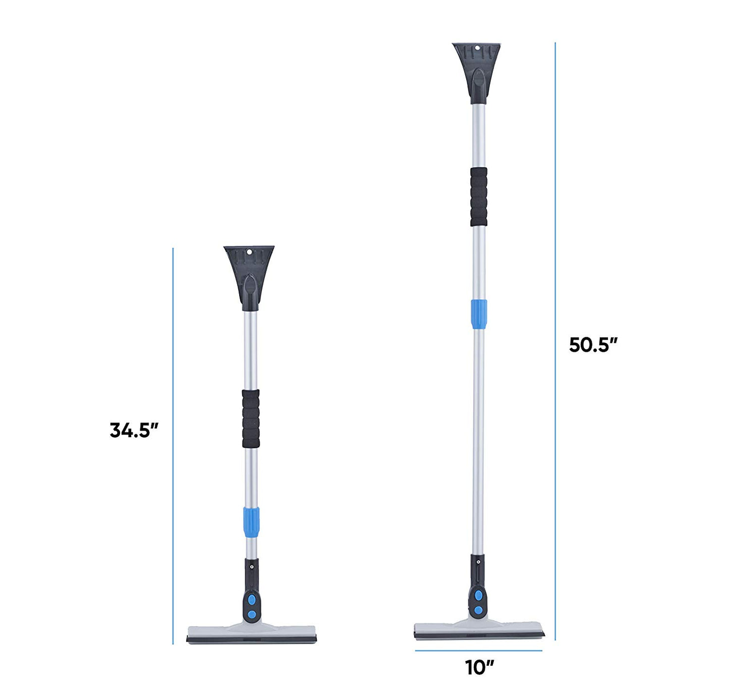 Extendable Snow Brush with Ice Scraper and Squeegee