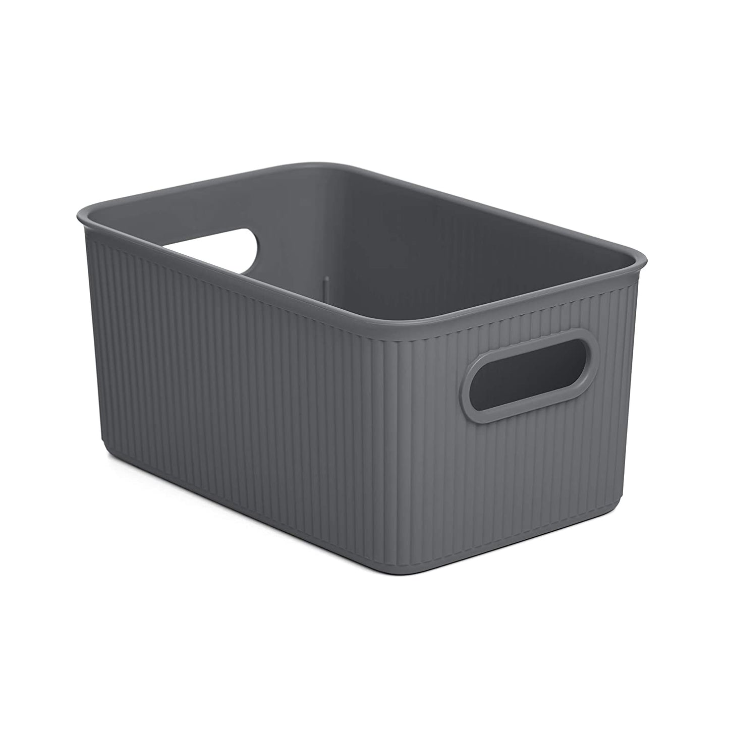 5 Liter Ribbed Storage Bin Grey