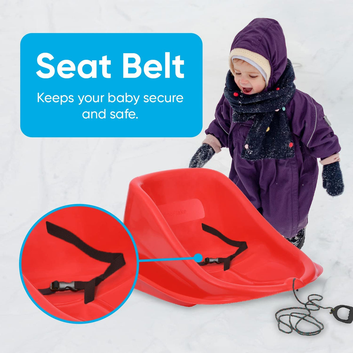 Infant Sleigh Riding Baby Toboggan Sled, Red – Superio