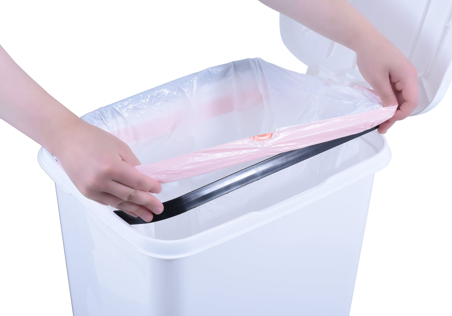 Slim Pedal Trash Can, 64 Qt - White