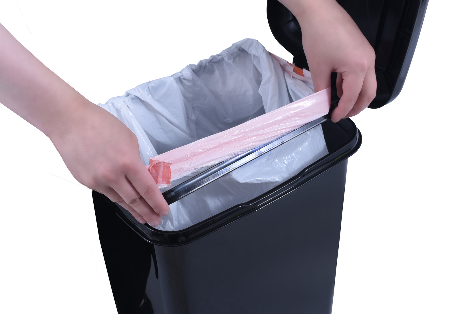 Slim Pedal Trash Can, 64 Qt - Black
