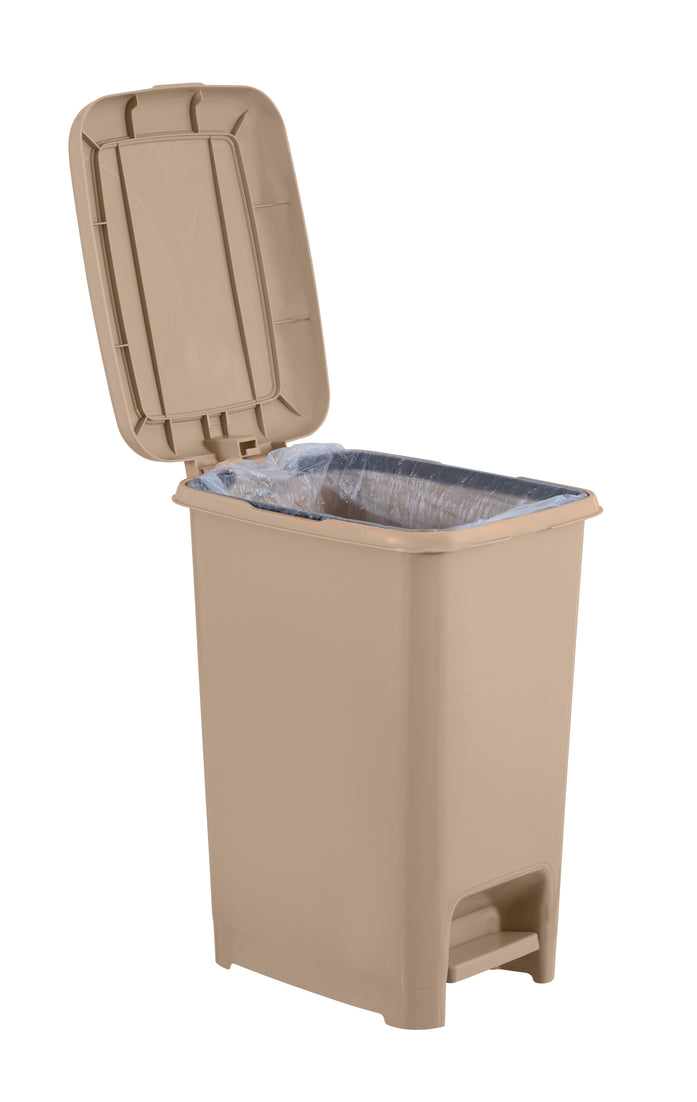 Slim Pedal Trash Can, 16 Qt - Tan