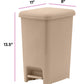 Slim Pedal Trash Can, 16 Qt - Tan