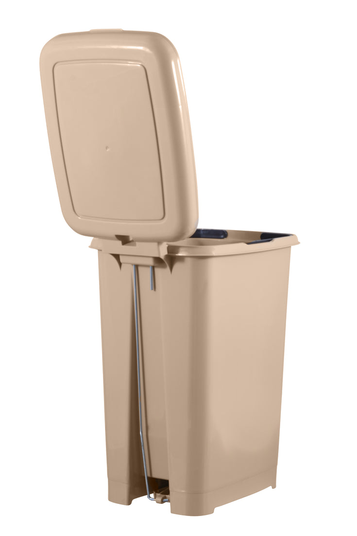 Slim Pedal Trash Can, 16 Qt - Tan