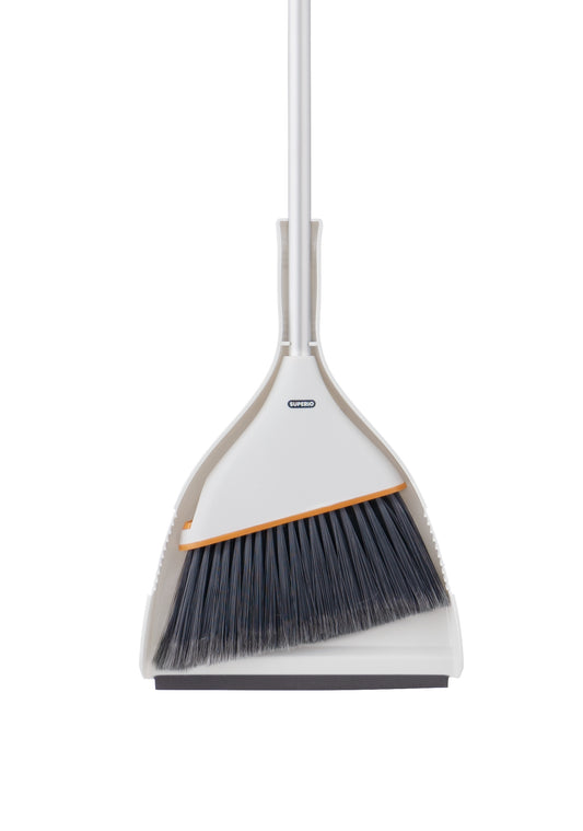 Angle Broom Grey with Clip-on Dustpan