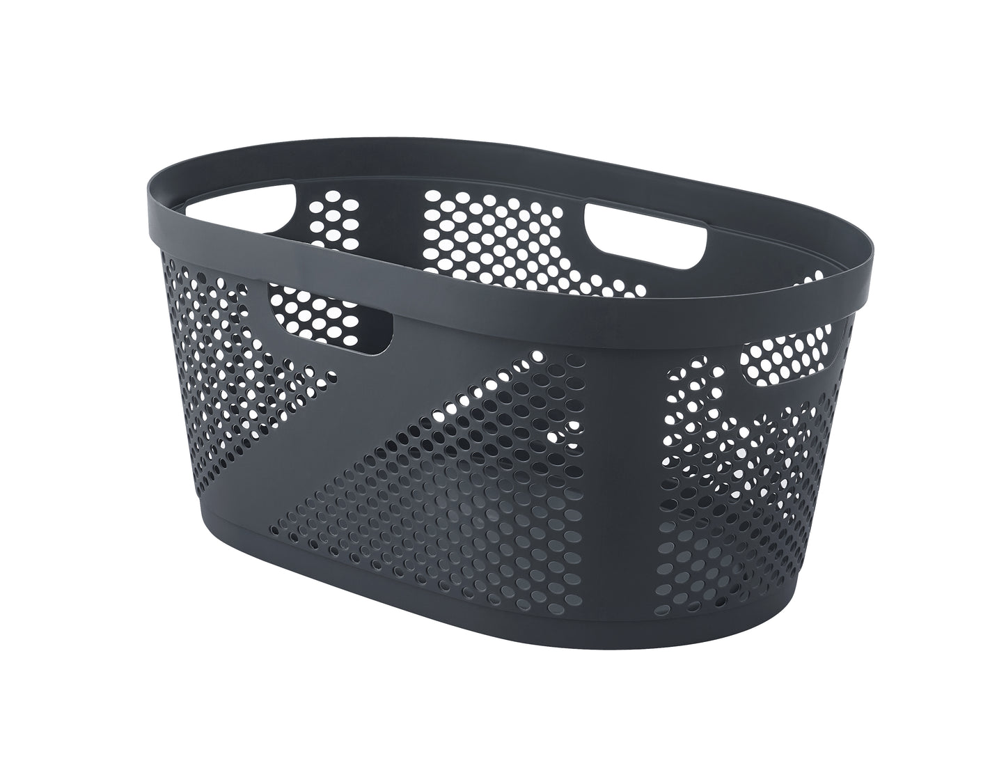 50-liter Dotted Laundry Basket, with Cutout Handles,