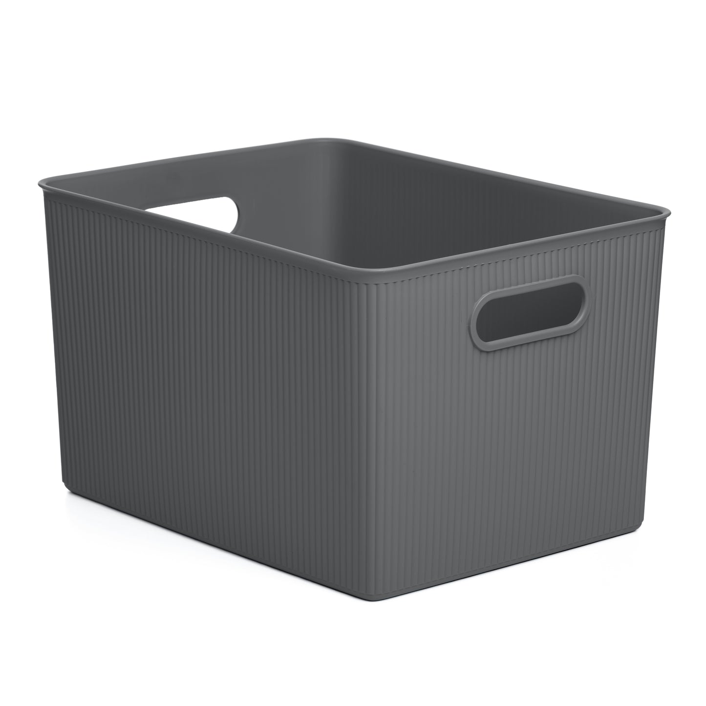 22 Liter Ribbed Storage Bin Grey