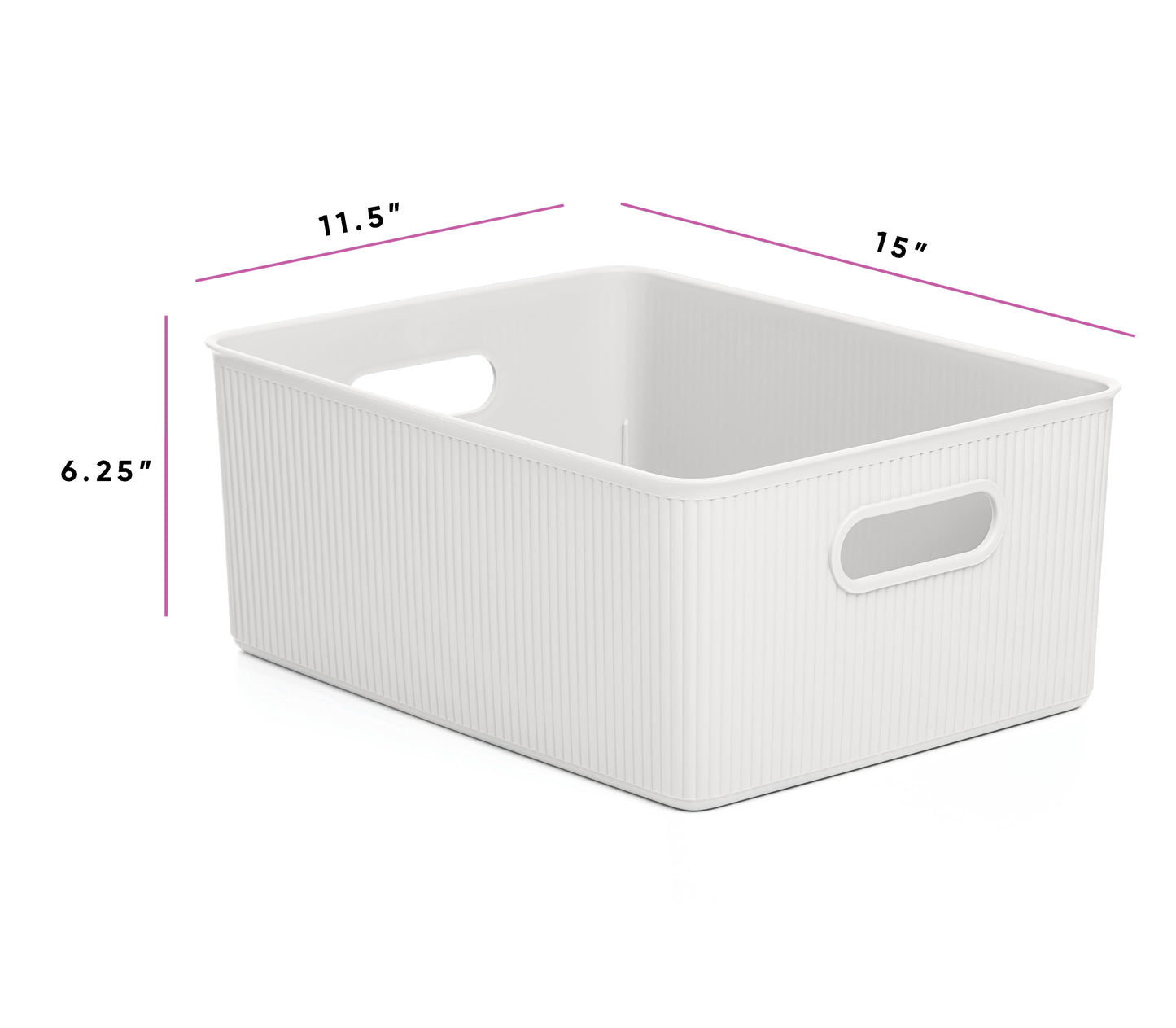 15 Liter Ribbed Storage Bin White