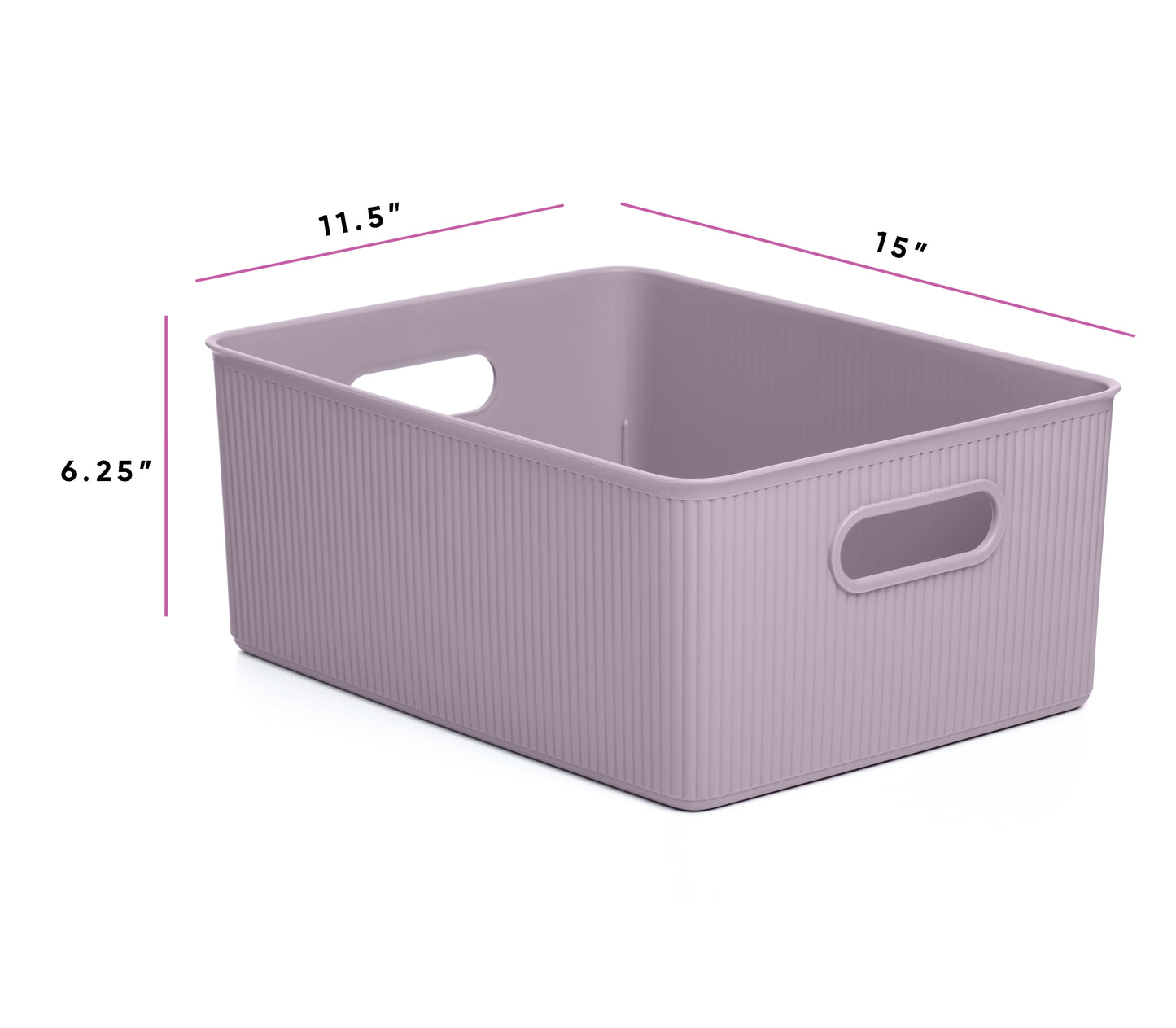 15 Liter Ribbed Storage Bin Lilac