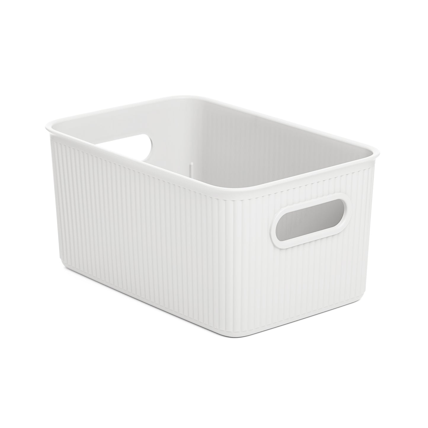 5 Liter Ribbed Storage Bin White