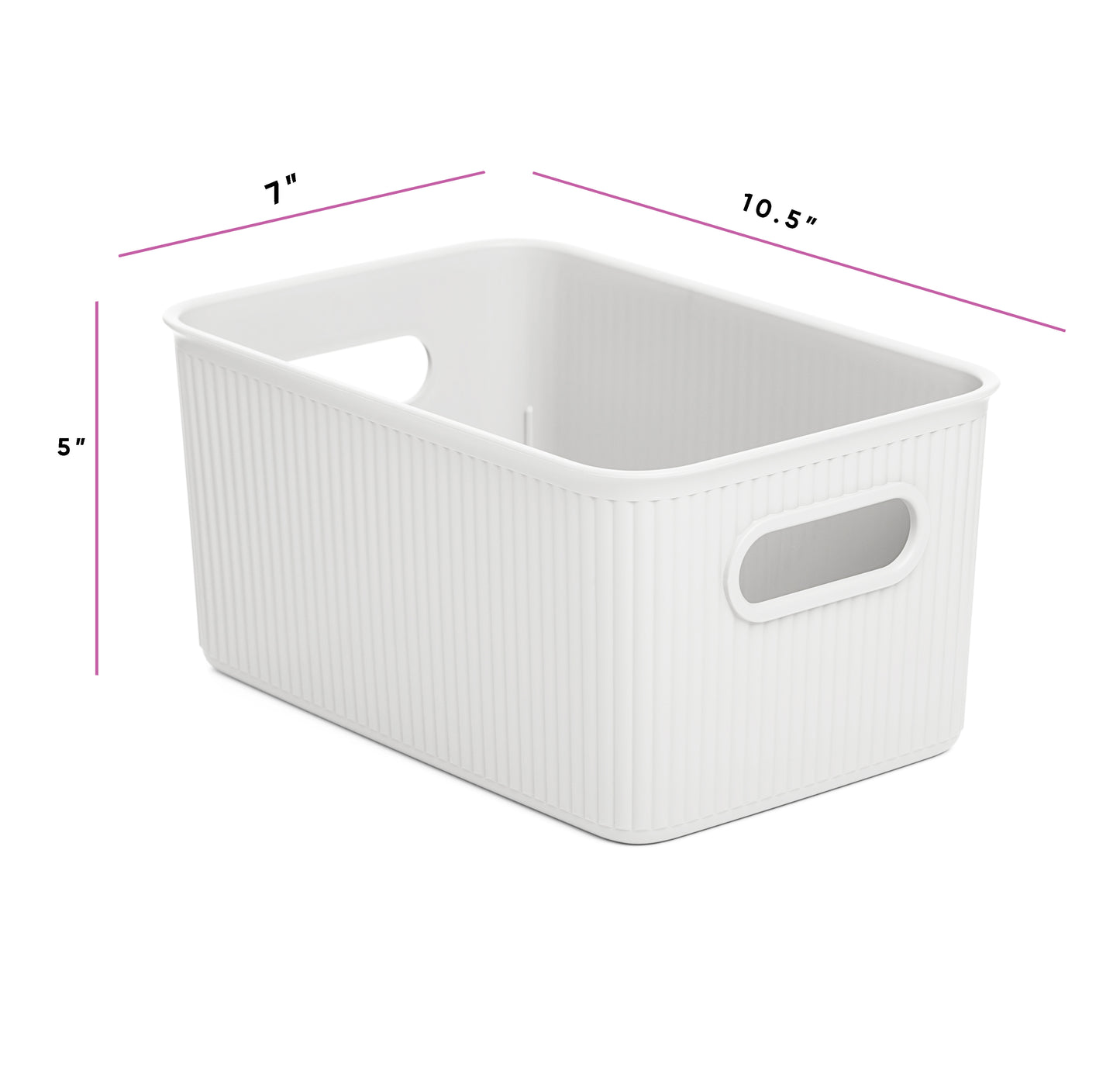 5 Liter Ribbed Storage Bin White