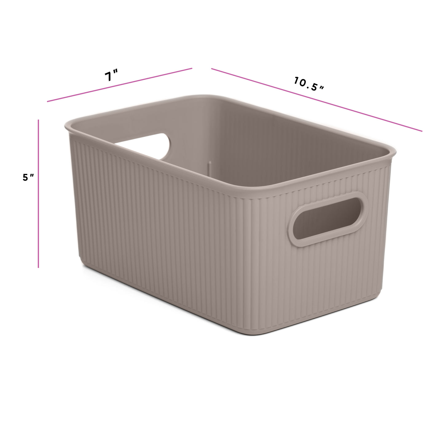 5 Liter Ribbed Storage Bin Taupe