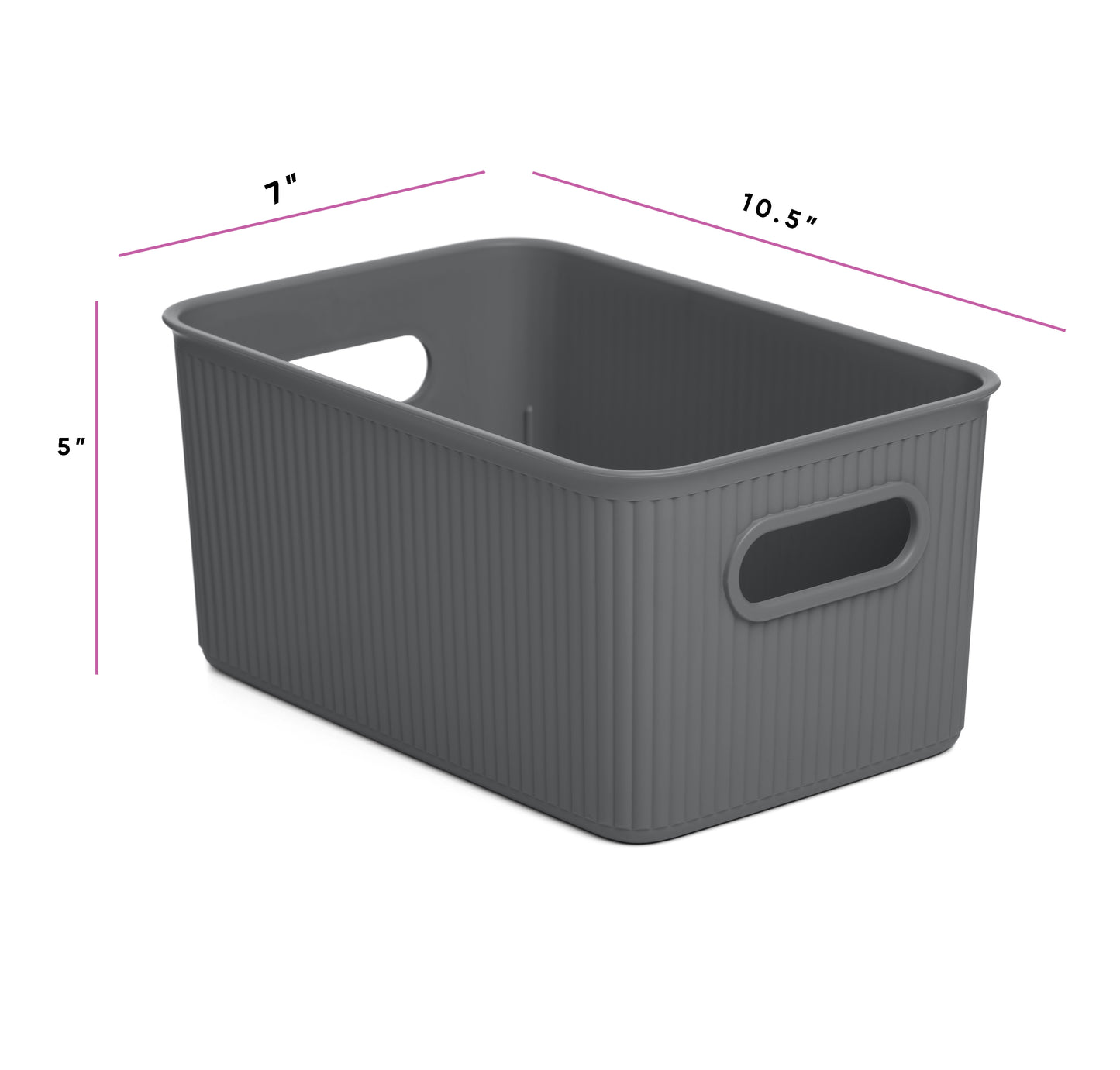 5 Liter Ribbed Storage Bin Grey