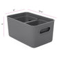 Set of 3 Ribbed Storage Bin Grey