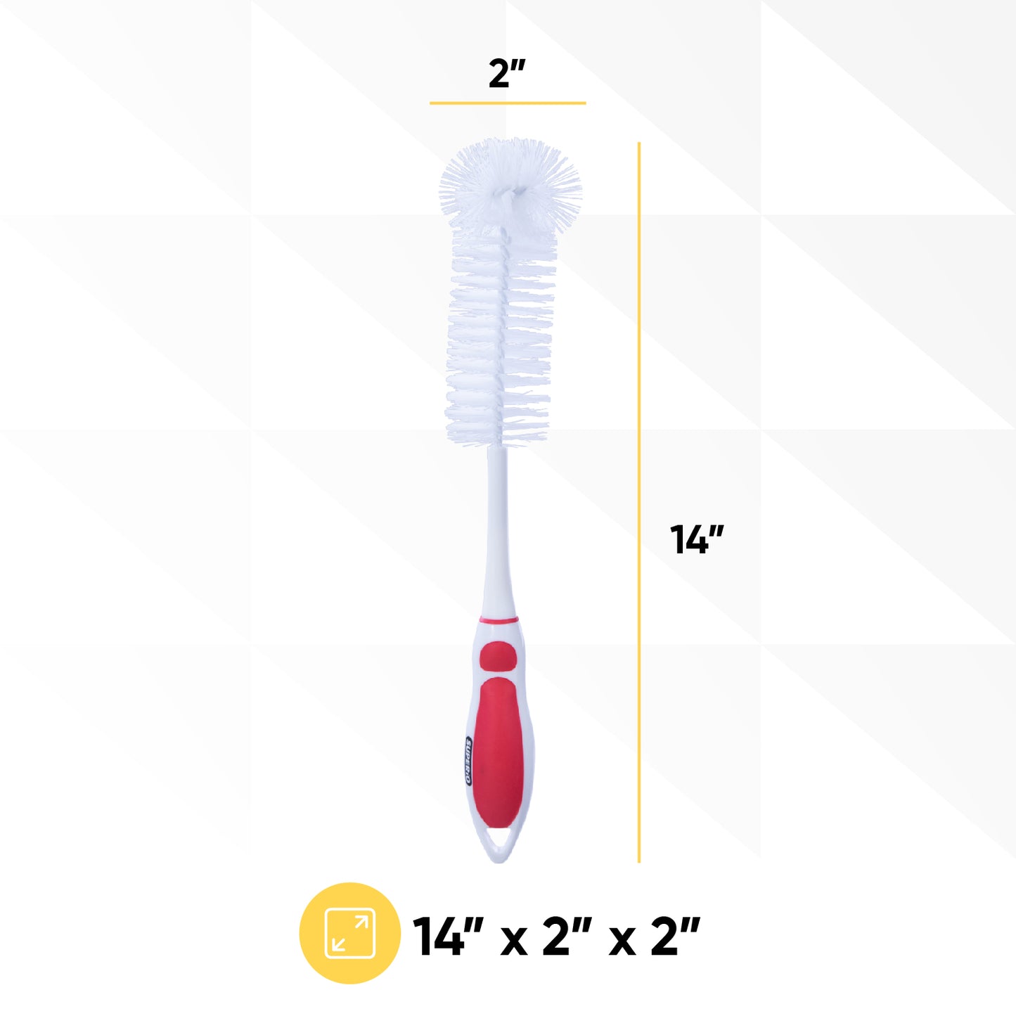 Superio Baby Bottle Brush Cleaner, Grip Handle Sturdy Bristles