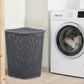 Wicker Style Corner Laundry Hamper, 50 Liter - Onyx Grey