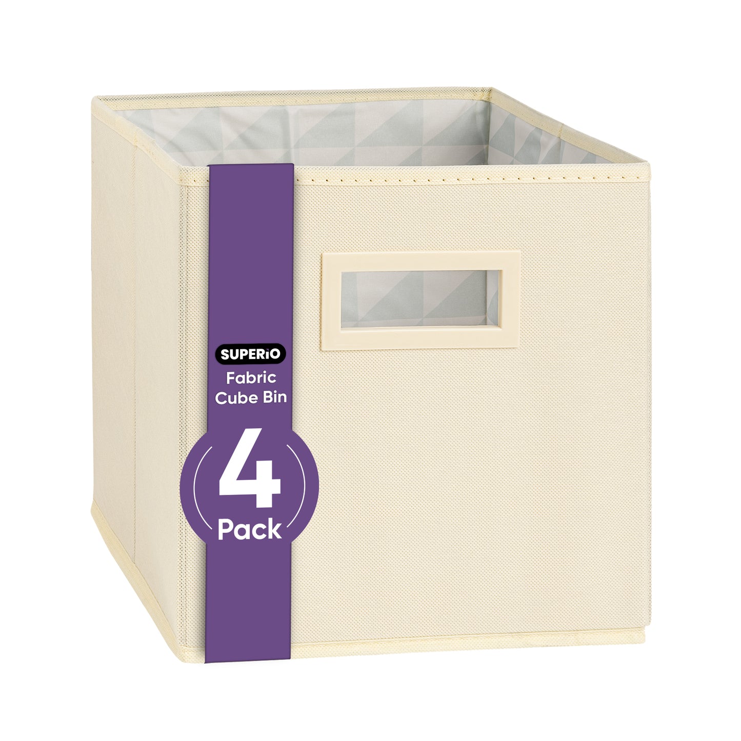 Fabric Storage Organizer 11" Bin, Ivory Cube