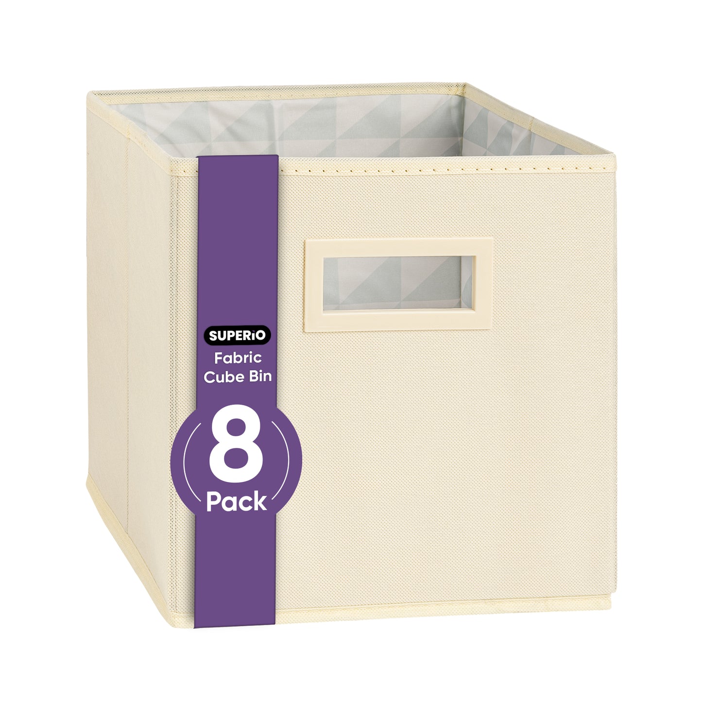 Fabric Storage Organizer 11" Bin, Ivory Cube