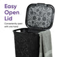 50 Liter Knit Style Laundry Hamper with Cutout Handles - Black