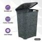 50 Liter Knit Style Laundry Hamper with Cutout Handles - Onyx Grey