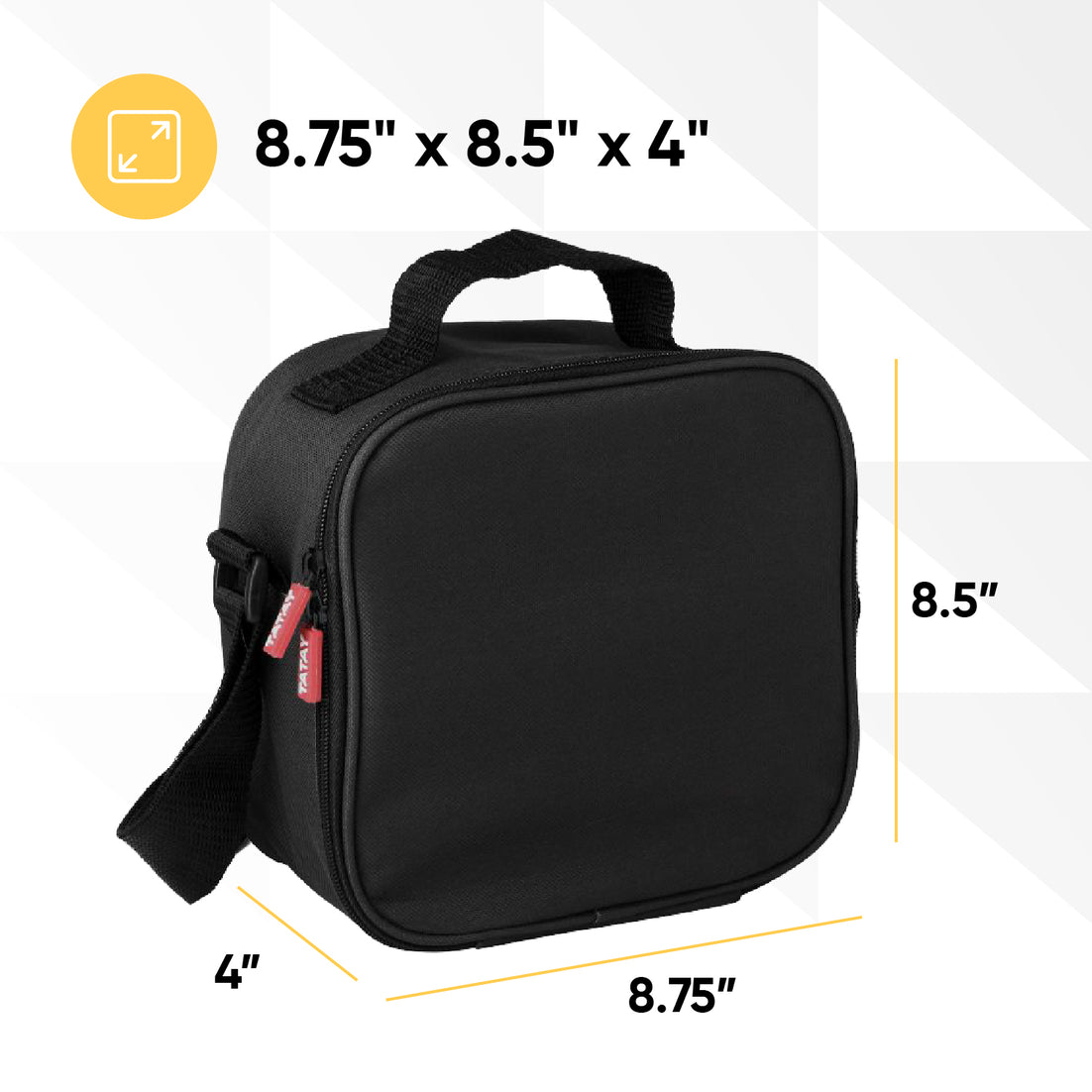 Insulated Lunch Bag with Food  Containers, Black