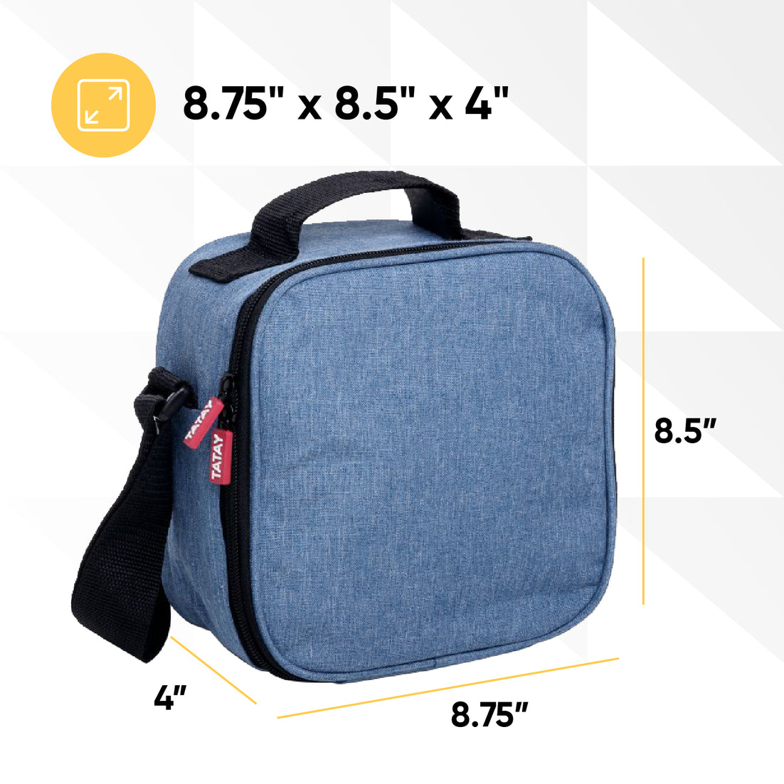 Insulated Lunch Bag with Food  Containers, Denim