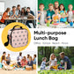 Insulated Lunch Bag with Food Containers, Pink Stars