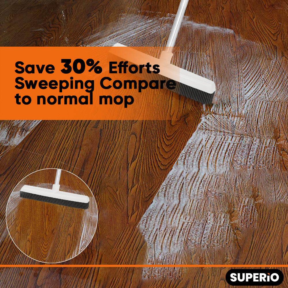 All-Purpose Rubber Broom and Squeegee, Grey